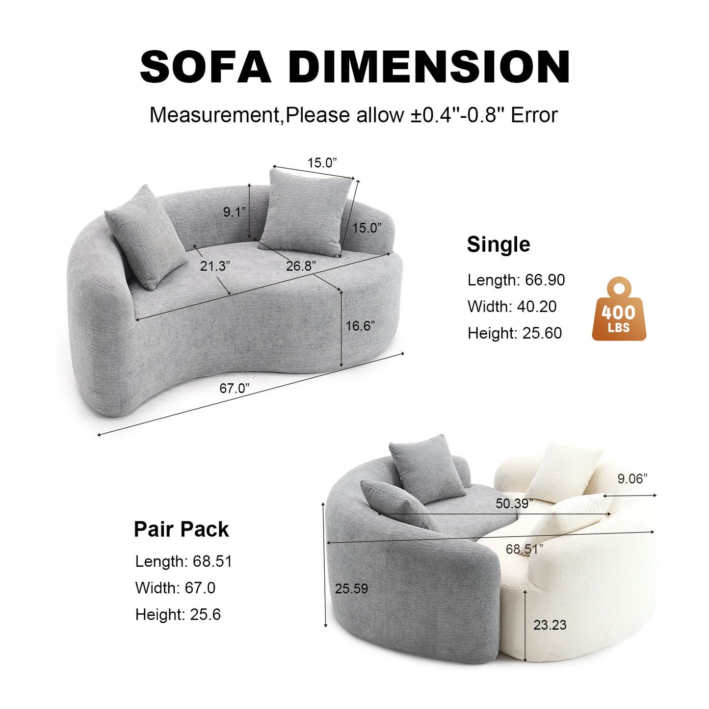 Tai Chi - Curved Dual Depth Loveseat Home Essentials