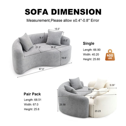 Tai Chi - Curved Dual Depth Loveseat Home Essentials