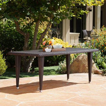 Reflect - Outdoor Dining Table With Rattan Cover - Dark Gray Noble House