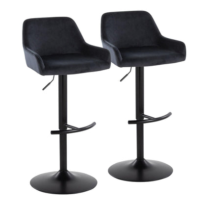 Daniella - Contemporary Adjustable Barstool With Swivel With Rounded T Footrest (Set of 2) Lumi Source