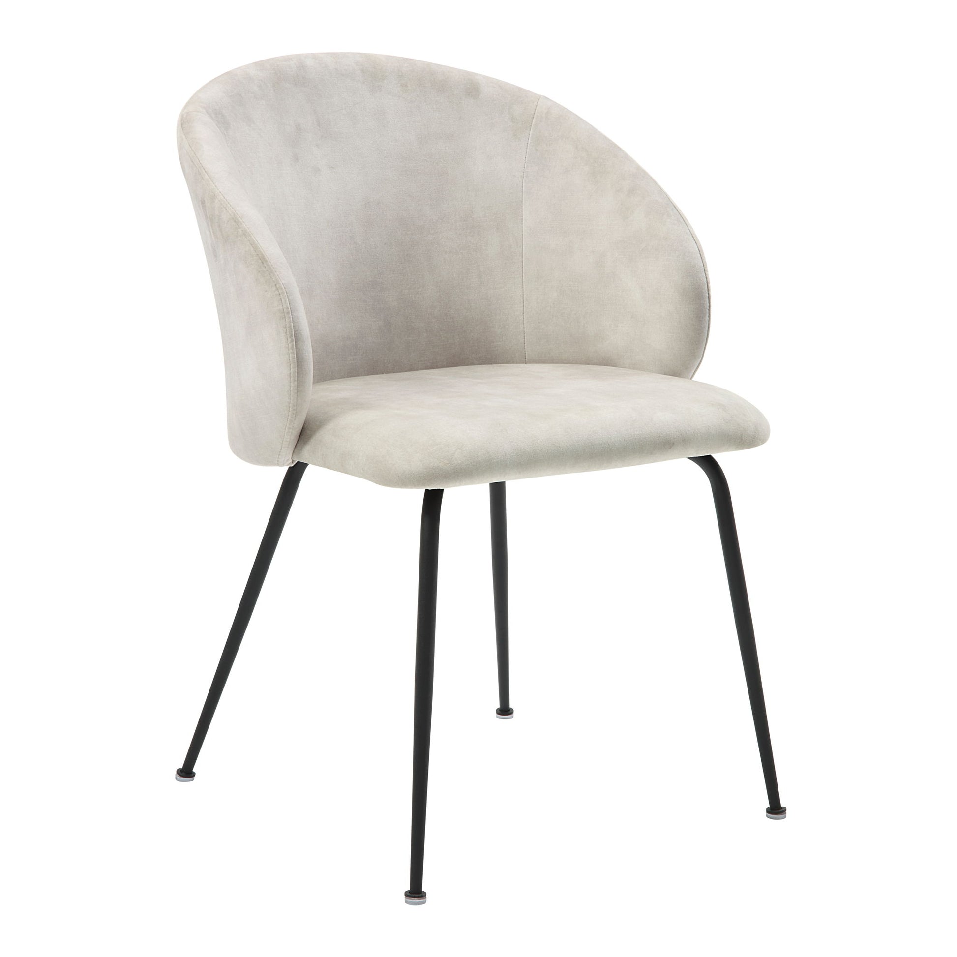 Velvet Upholstery Side Chairs 2 Piece Set With Metal Legs Modern Home Furniture - Beige Home Essentials