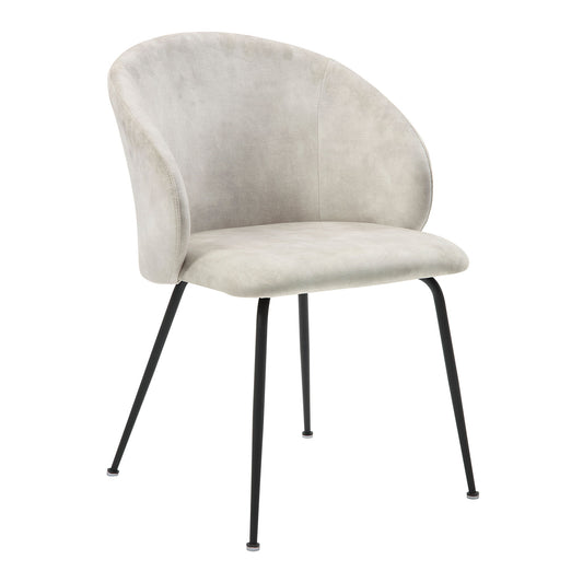 Velvet Upholstery Side Chairs 2 Piece Set With Metal Legs Modern Home Furniture - Beige Home Essentials