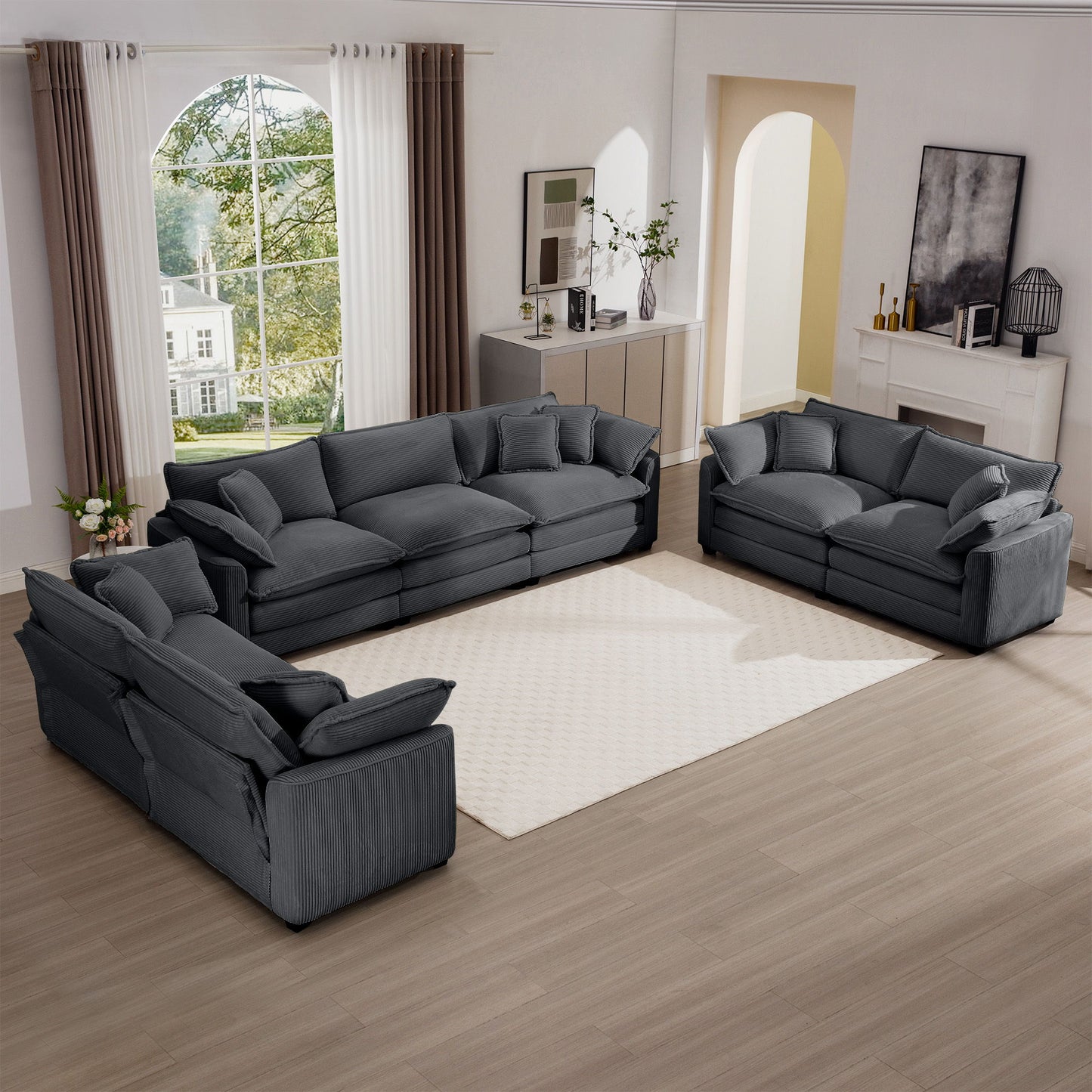 Elegant Oversized Sectional Sofa Set With Deep Seats And Flexible Layout Home Essentials