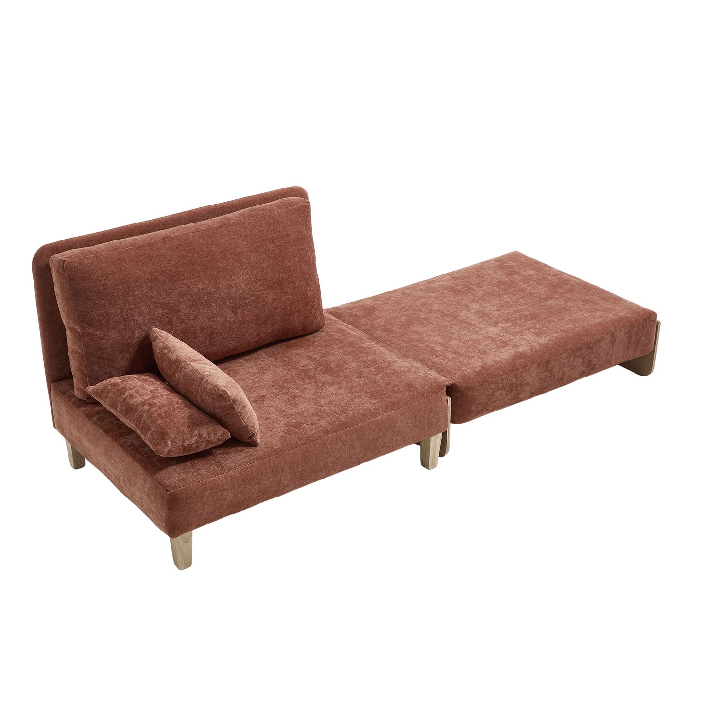 Mid Century Modern Foldable Sofa Bed, 3 In 1 Convertible Sleeper With 3 Pillows Home Essentials