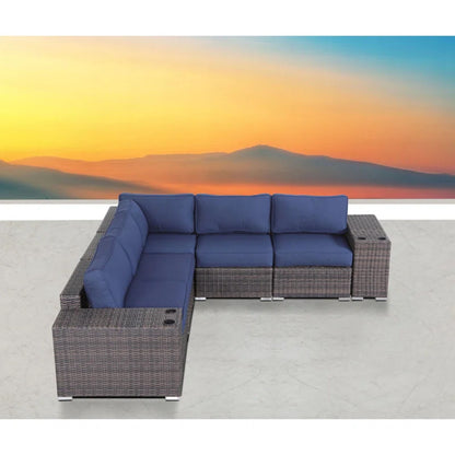 Modern Rattan Wicker Seating Group With Cushions LSI Patio Furniture