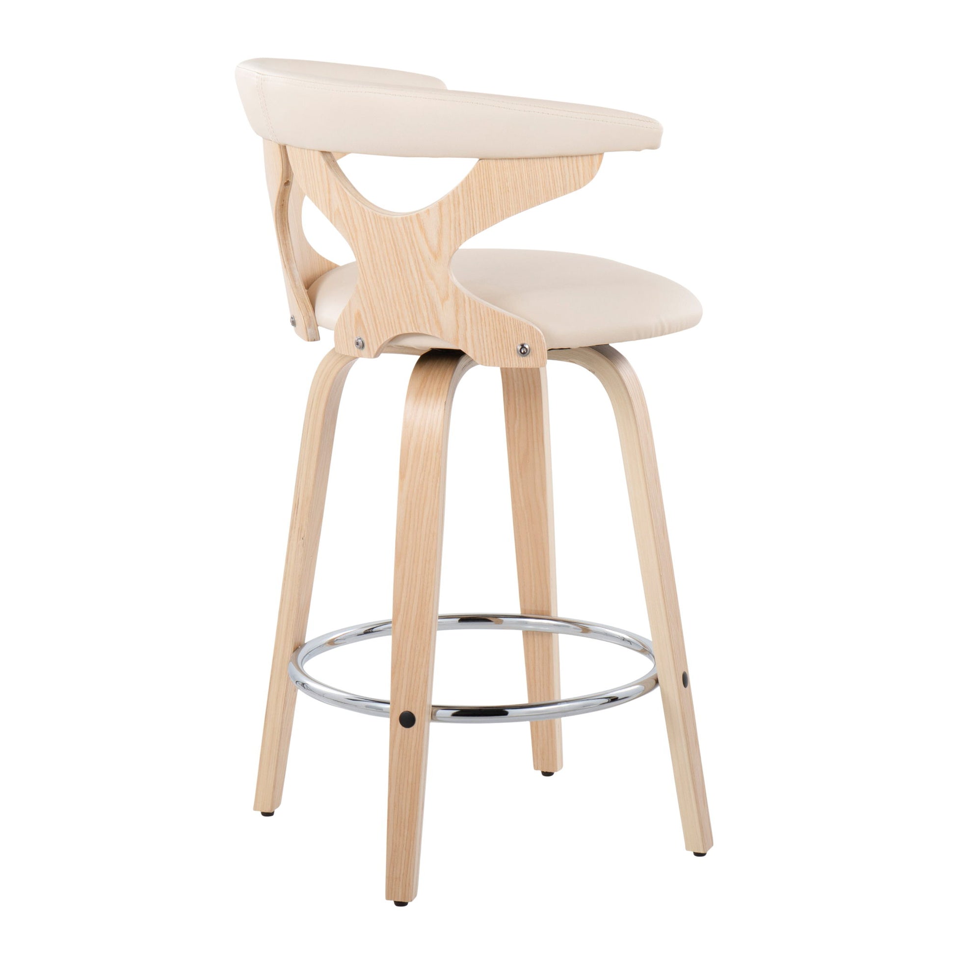 Gardenia - Mid Century Modern Fixed Height Counter Stool With Swivel (Set of 2) Lumi Source