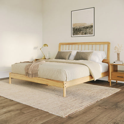 Mid-Century Modern Solid Wood Spindle Bed Walker Edison