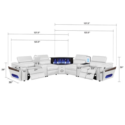 Nova - Sectional With Bluetooth Speaker, LED And Lifting Wine Cabinet Matrix Furniture Group