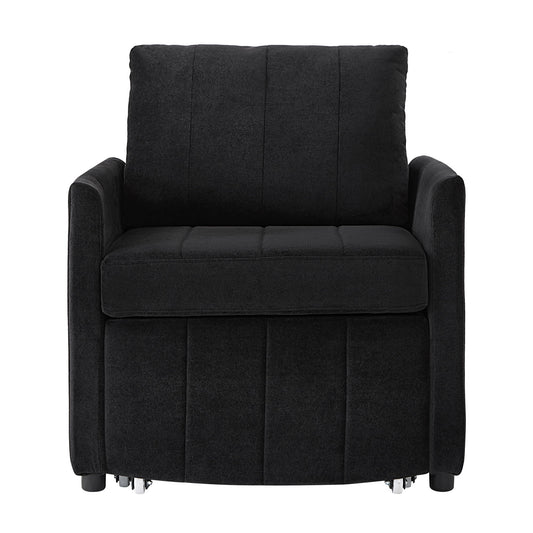 Upholstered Convertible Sleeper Sofa With 5 Position Backrest, Side Pockets, Storage Hearth and Haven