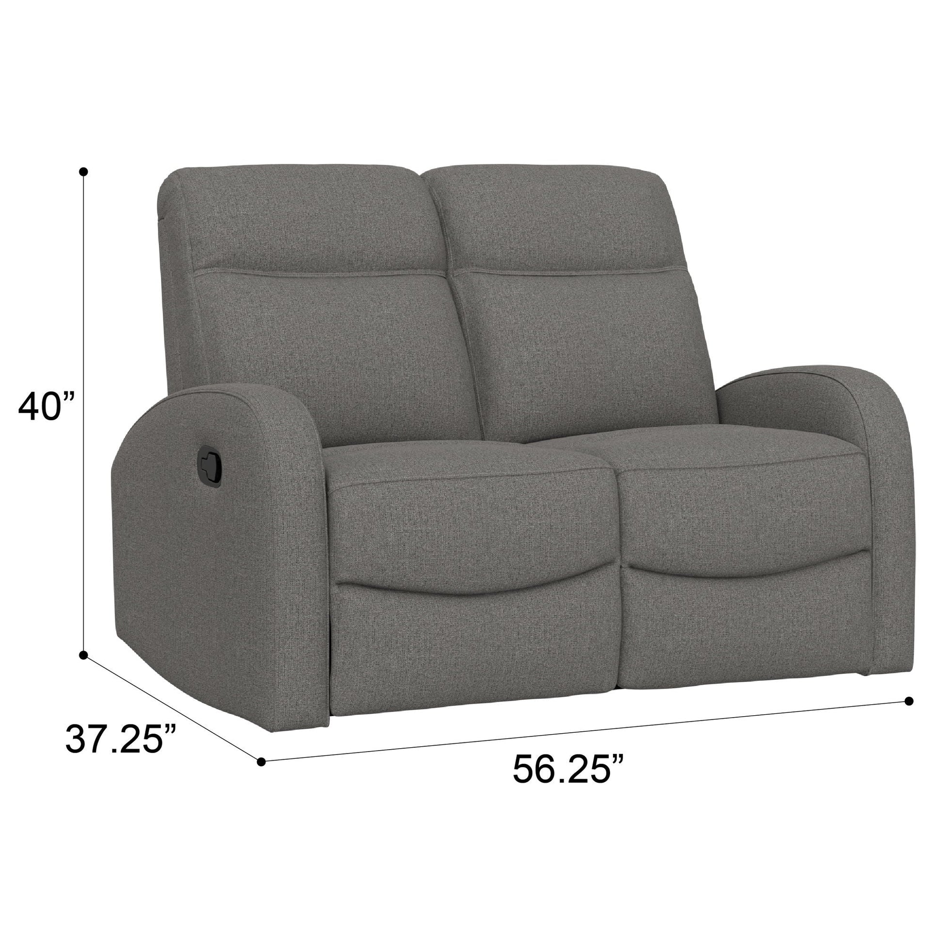 Manual Reclining Loveseat With Dual Seating Support For Living Room Emerald Home