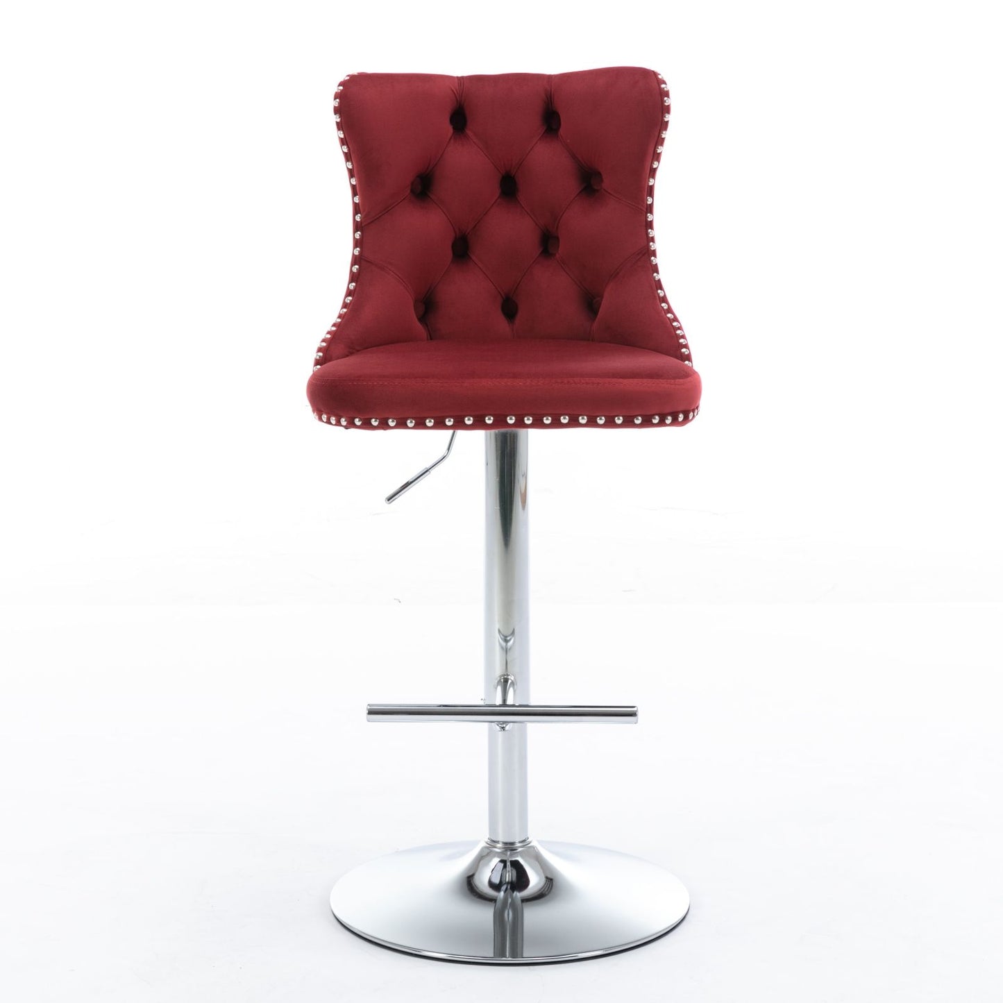 Swivel Velvet Barstools Adjusatble Seat Height From 25-33", Modern Upholstered Chrome Base Bar Stools With Backs Comfortable Tufted For Home Pub And Kitchen Island (Set of 2) Home Essentials