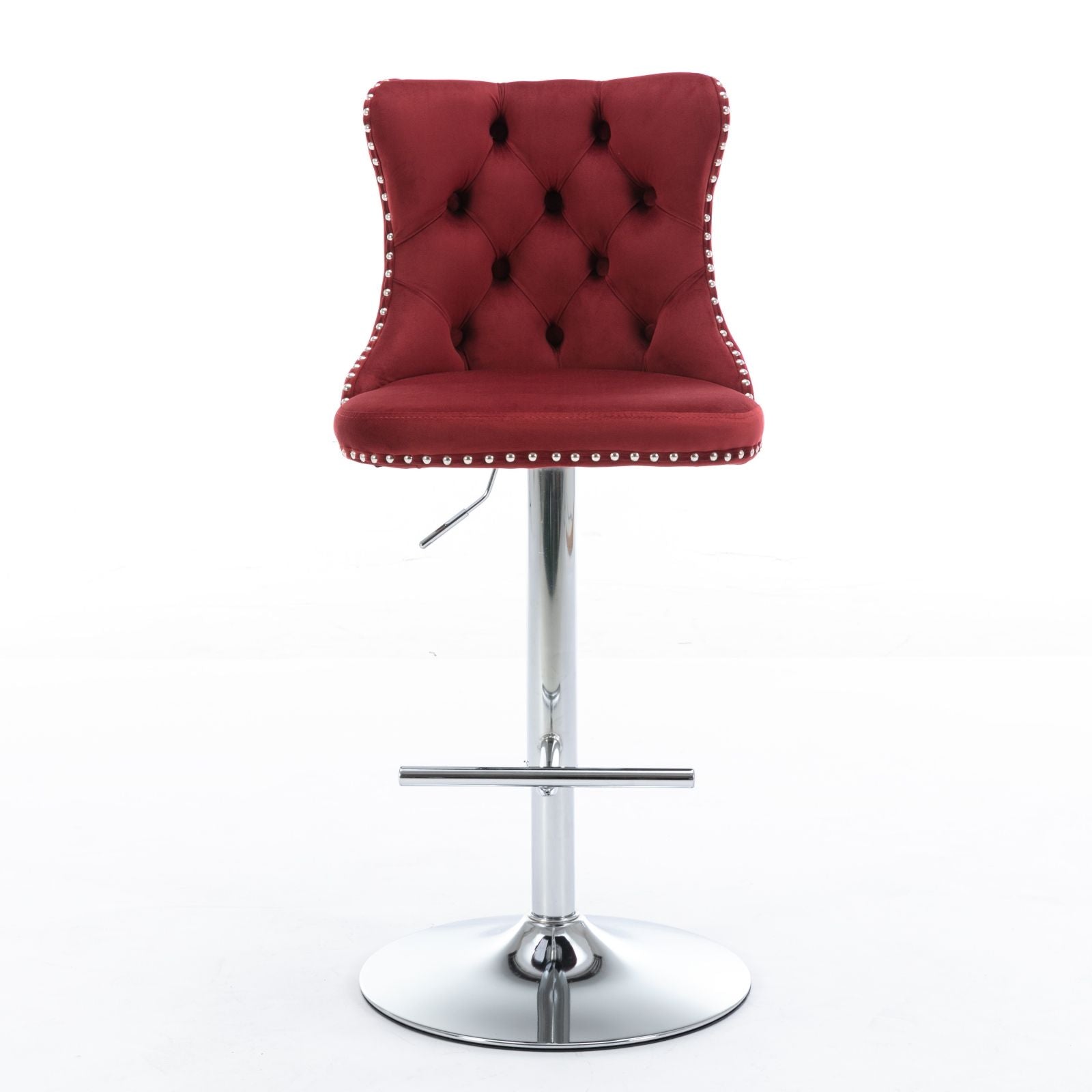 Swivel Velvet Barstools Adjusatble Seat Height From 25-33", Modern Upholstered Chrome Base Bar Stools With Backs Comfortable Tufted For Home Pub And Kitchen Island (Set of 2) Home Essentials