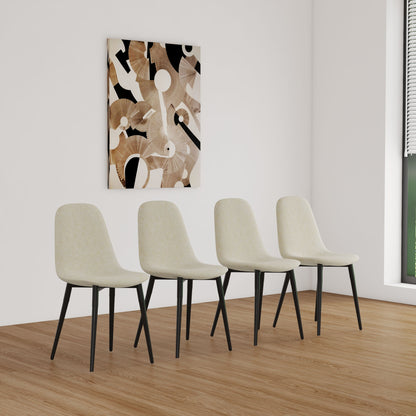 Modern Accent Dining Chairs Upholstered Seat, Metal Legs (Set of 4) Home Essentials