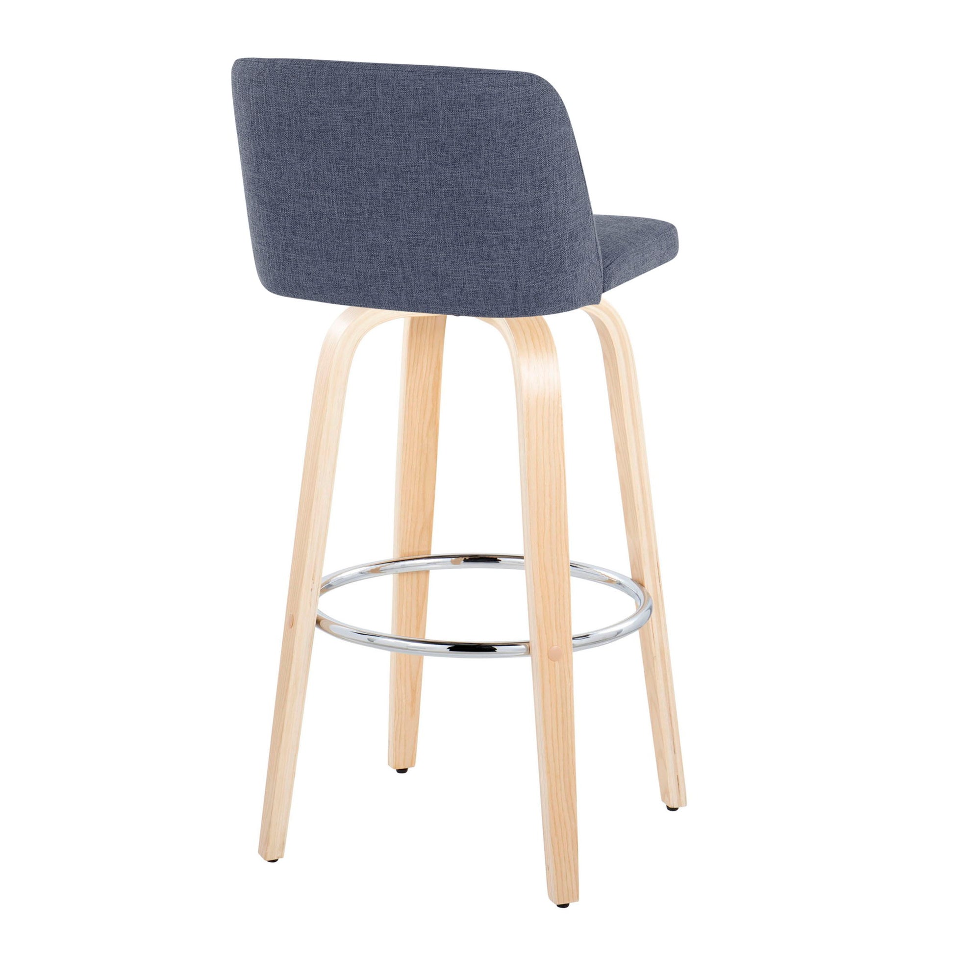 Toriano - Contemporary Fixed Height Barstool & Swivel With Round Footrest (Set of 2) Lumi Source