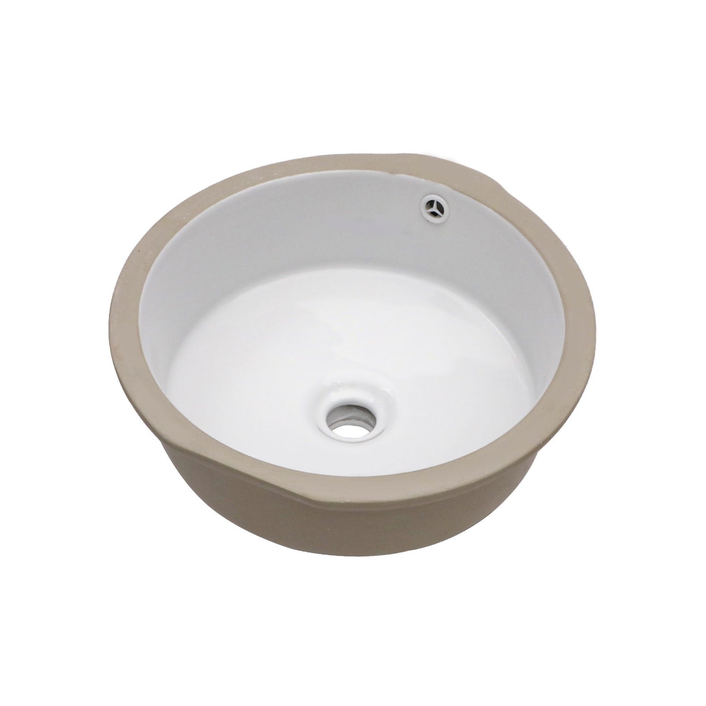 Ceramic Round Undermount Bathroom Sink With Overflow, European Style - White Daily Nest