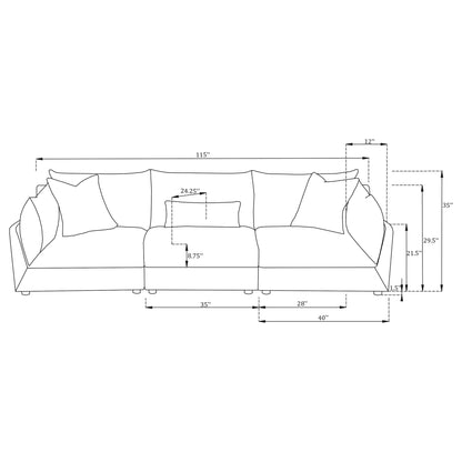 Tomasina - Modular Sofa With Cushions And Padded Arms - Black Furniture Max