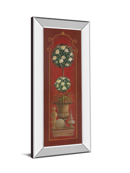 Potted Plant II - Mirrored Framed Print Wall Art - Red