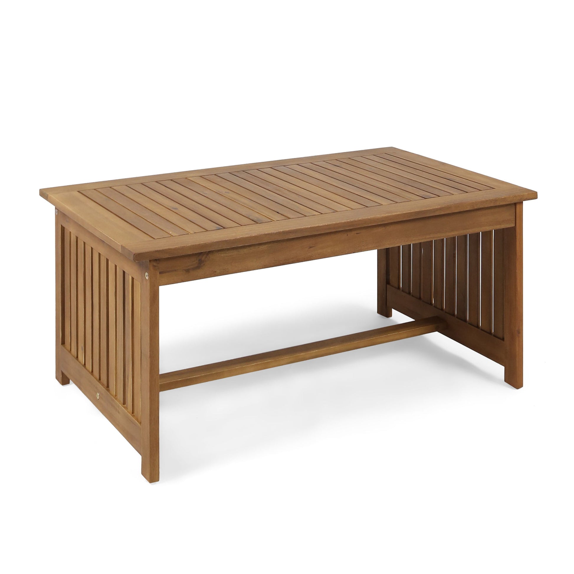 Acacia Wood Rectangular Patio Coffee Table For Outside Noble House