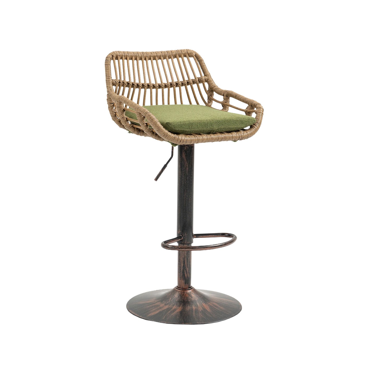 Modern Swivel Bar Stools Adjustable Counter Chairs With Footrest (Set of 2) Home Essentials