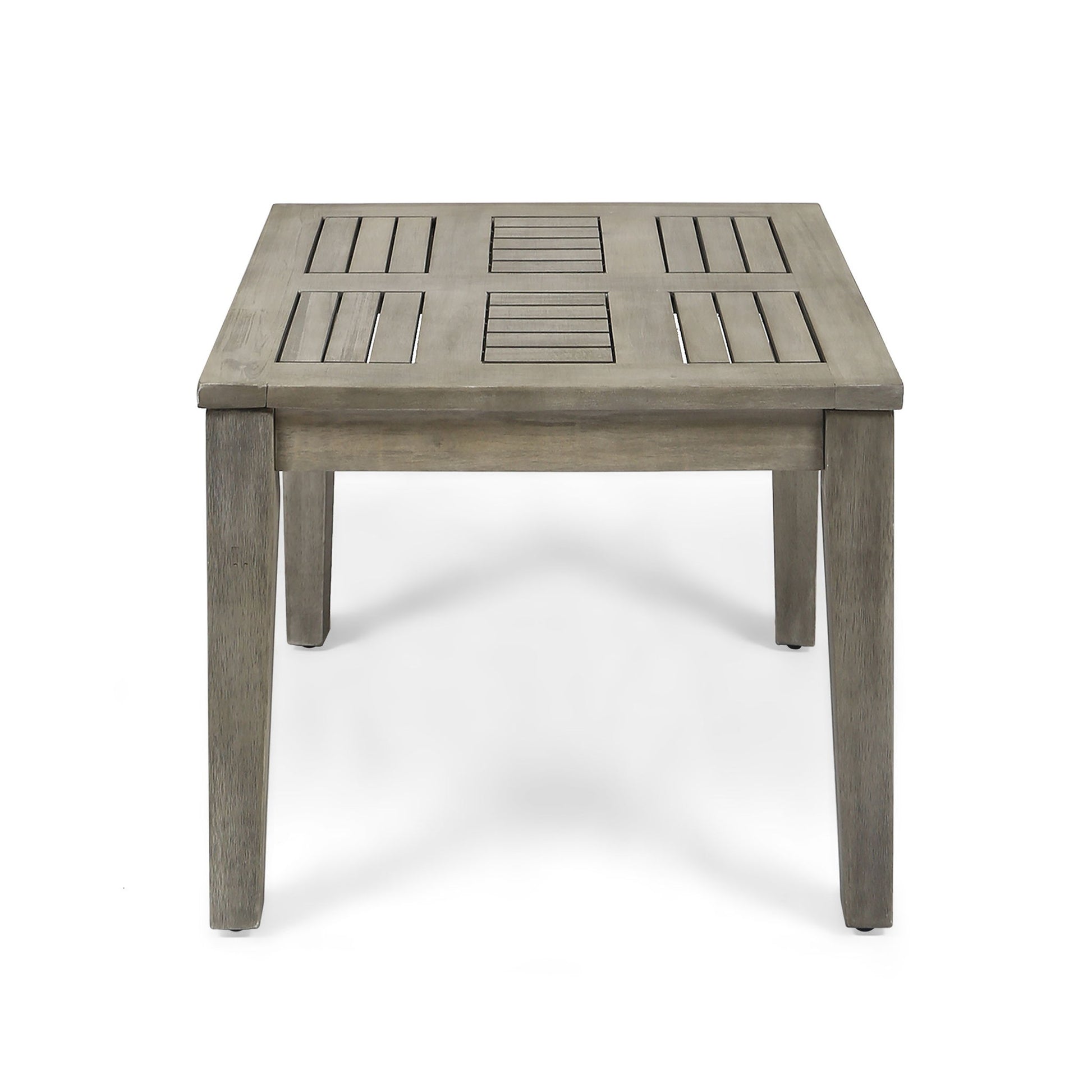 Dexterity - Outdoor Square Side Table With Wood Frame - Gray Noble House