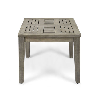 Dexterity - Outdoor Square Side Table With Wood Frame - Gray Noble House