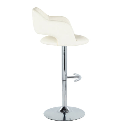 Margarite - Contemporary Ajustable Barstool With Swivel With Rounded T Footrest (Set of 2) Lumi Source