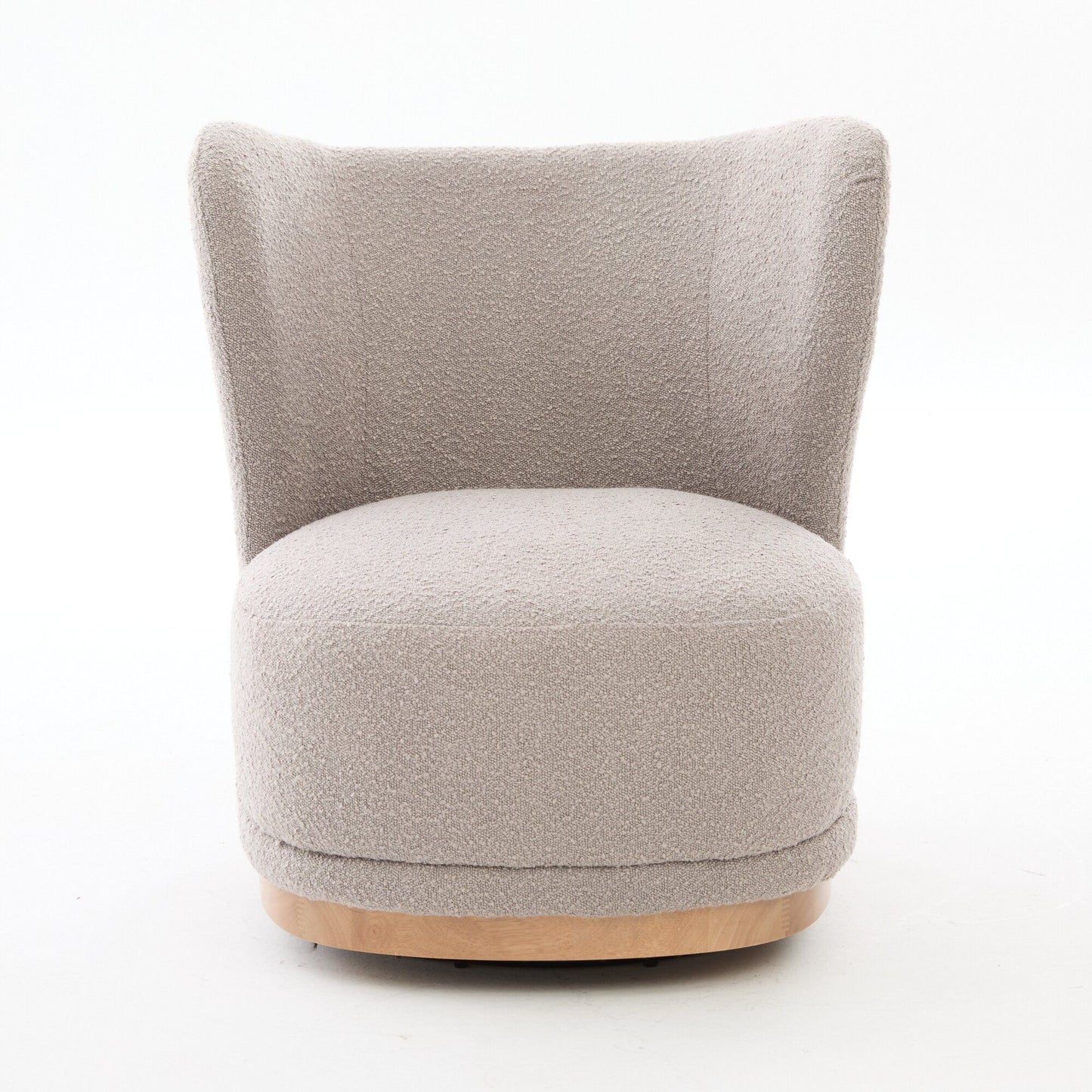 Curved Back Swivel Lounge Chair With Rotating Base For Home - Gray Home Essentials