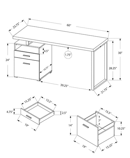 Computer Desk For Home Office, Laptop, Left Right Set - Up, Storage Drawers, Contemporary & Modern 8th Street