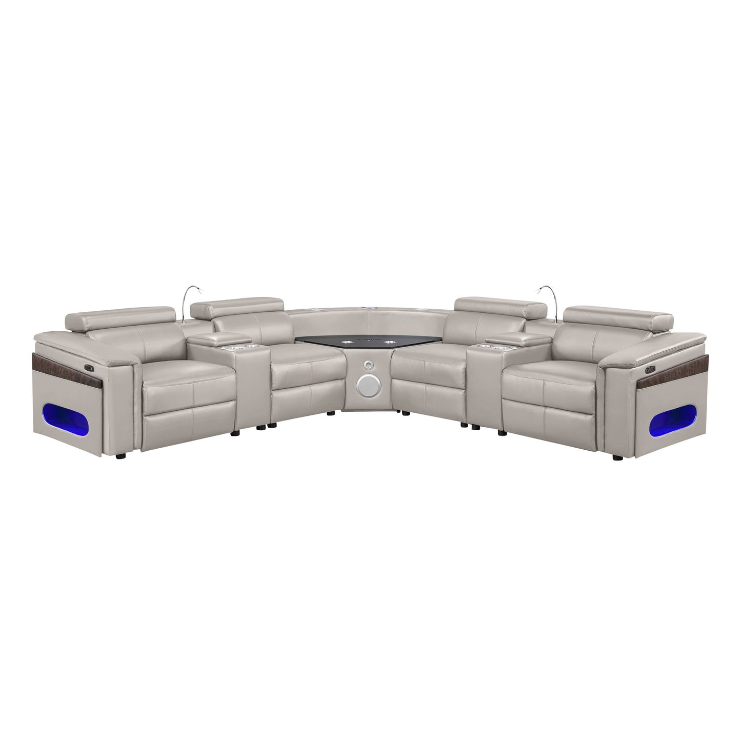 Nova - Sectional With Bluetooth Speaker, LED And Lifting Wine Cabinet Matrix Furniture Group