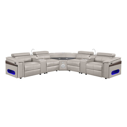 Nova - Sectional With Bluetooth Speaker, LED And Lifting Wine Cabinet Matrix Furniture Group