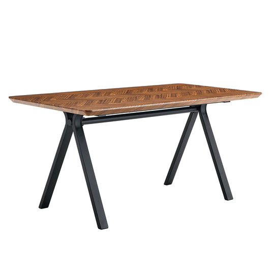 Herringbone Pattern Dining Table A Perfect Match For Modern Minimalist And Industrial Home Styles - Walnut Home Essentials
