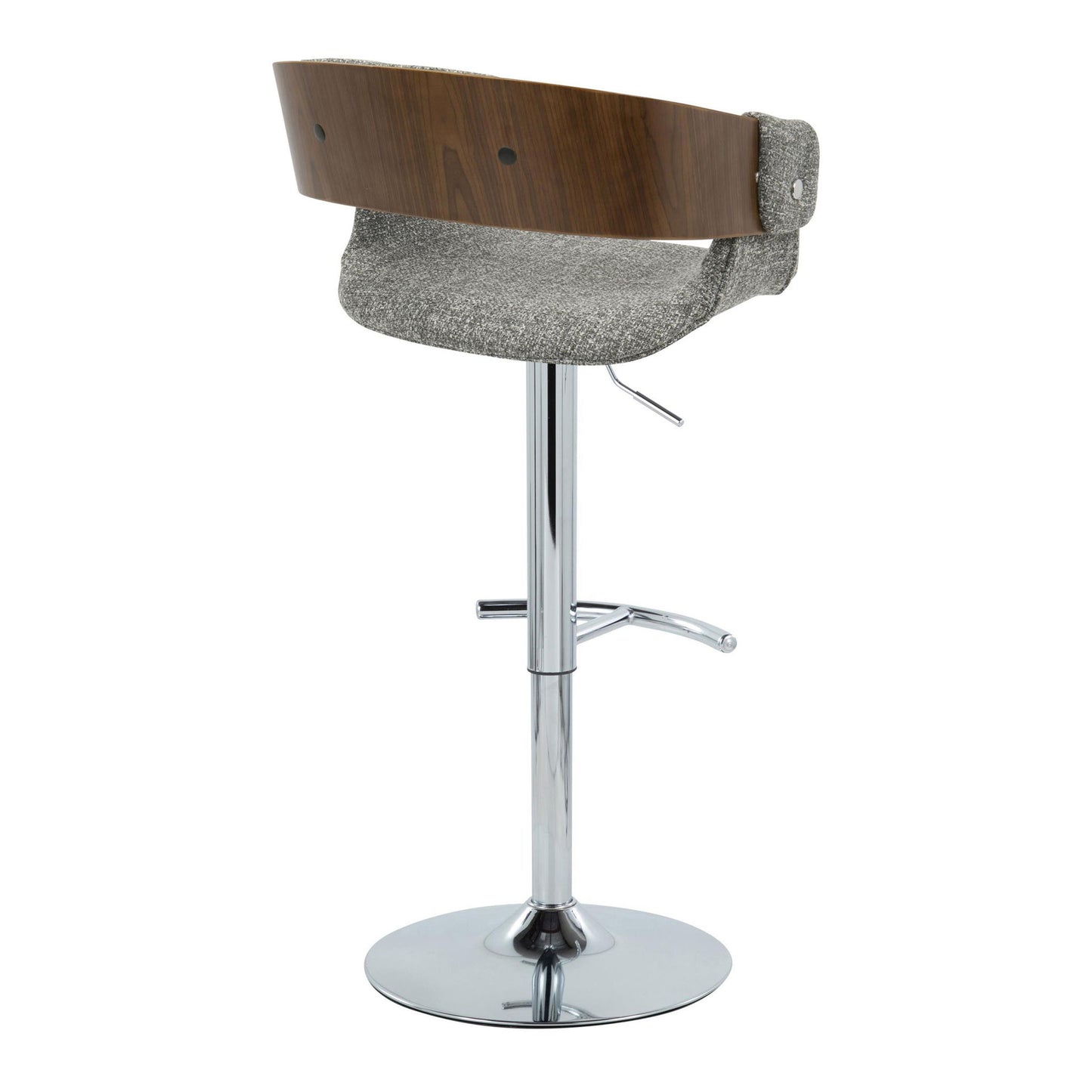 Elisa - Mid Century Modern Adjustable Barstool With Swivel With Rounded T Footrest (Set of 2) Lumi Source