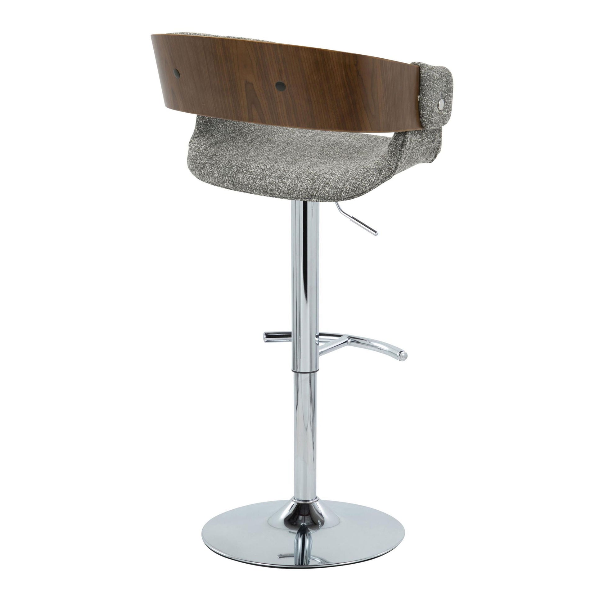 Elisa - Mid Century Modern Adjustable Barstool With Swivel With Rounded T Footrest (Set of 2) Lumi Source