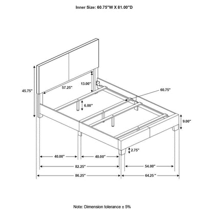 Dorian - Upholstered Panel Bed CoasterEveryday