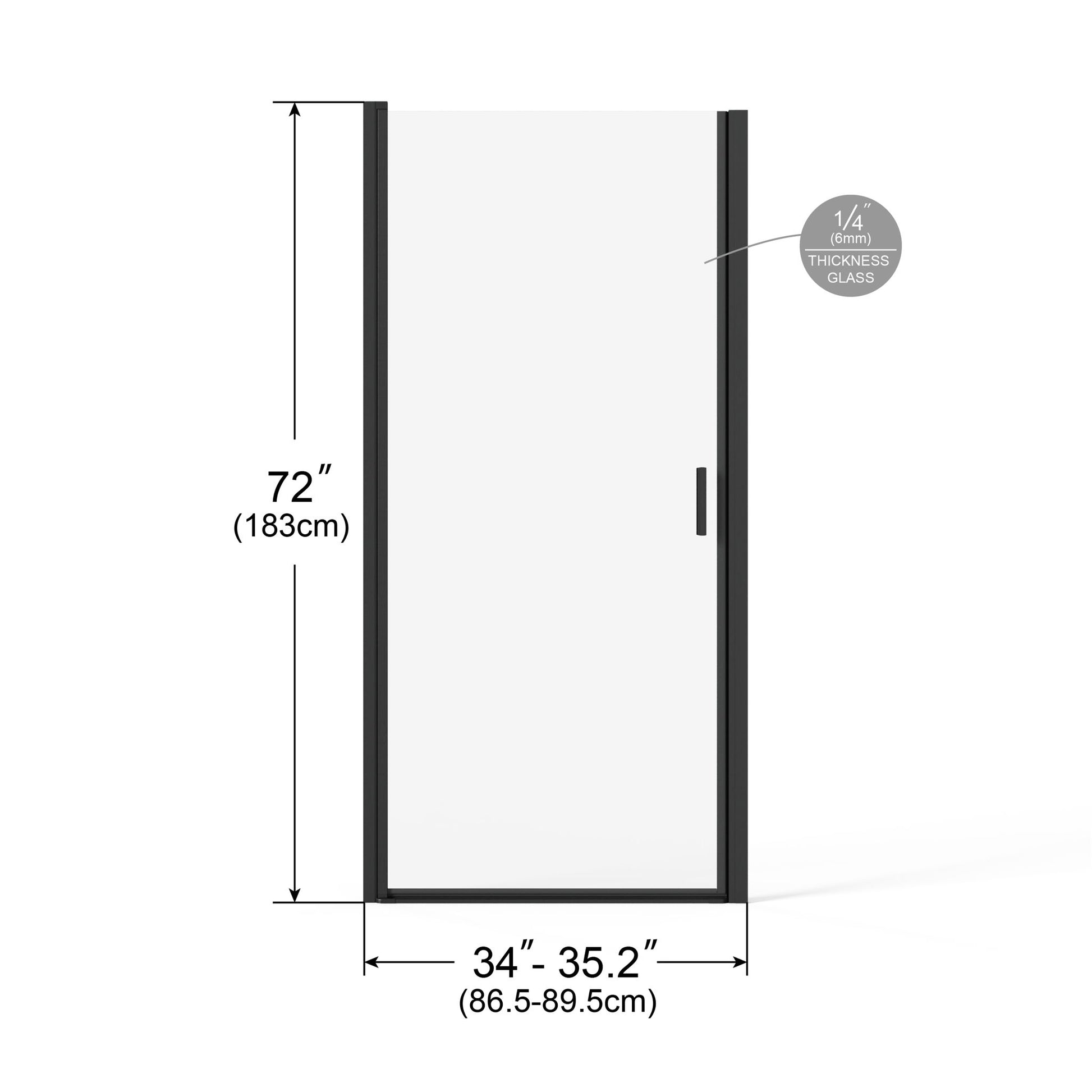 Pivot Shower Door, Tempered Glass, Semi Frameless Daily Nest