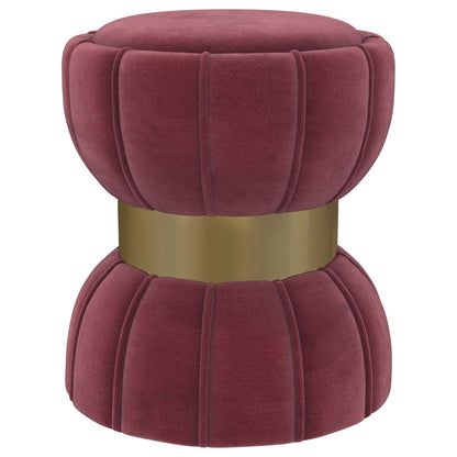 Inez - Round Upholstered Ottoman Furniture Max