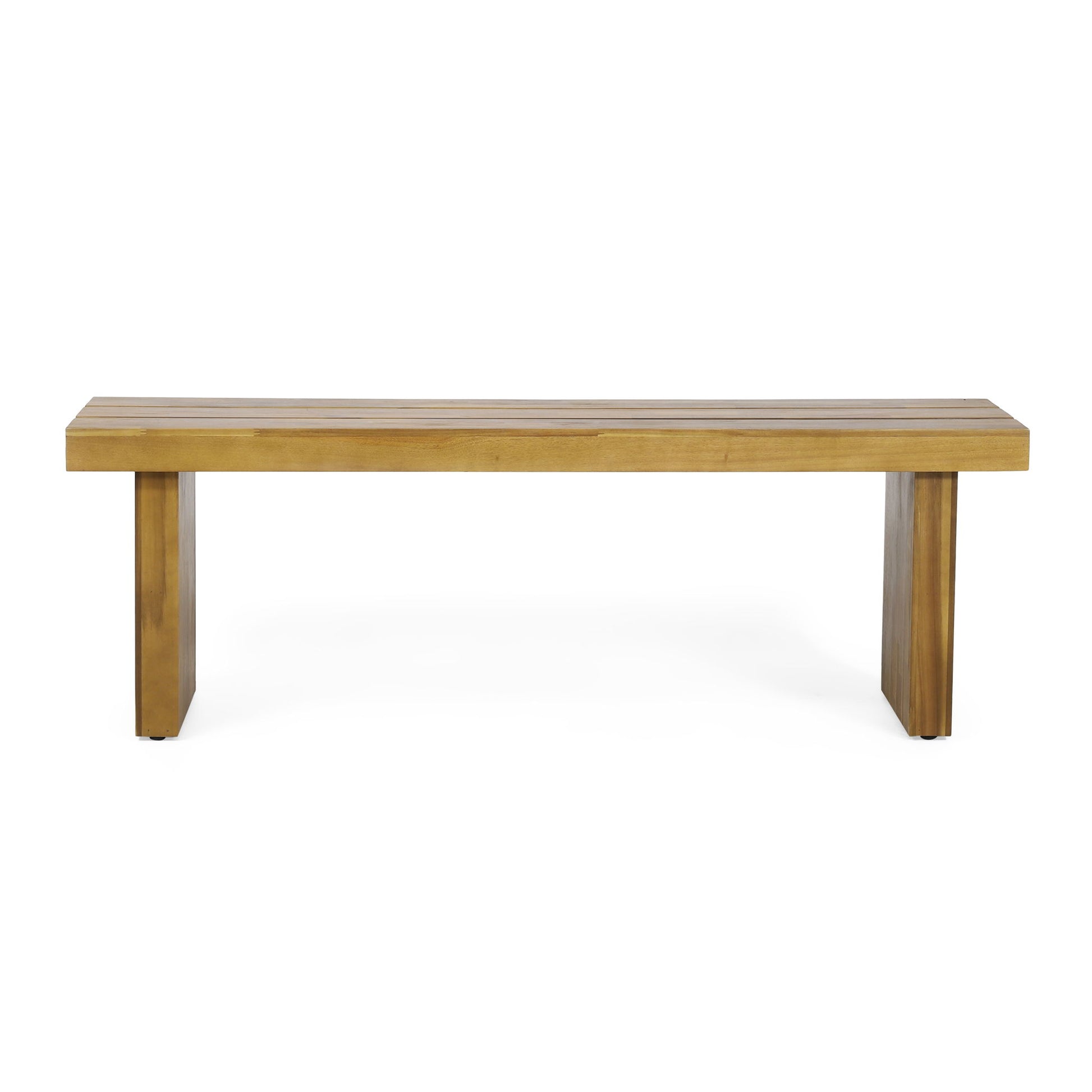 Nahanni - Rustic Acacia Wood Bench With Slat Design - Natural Noble House