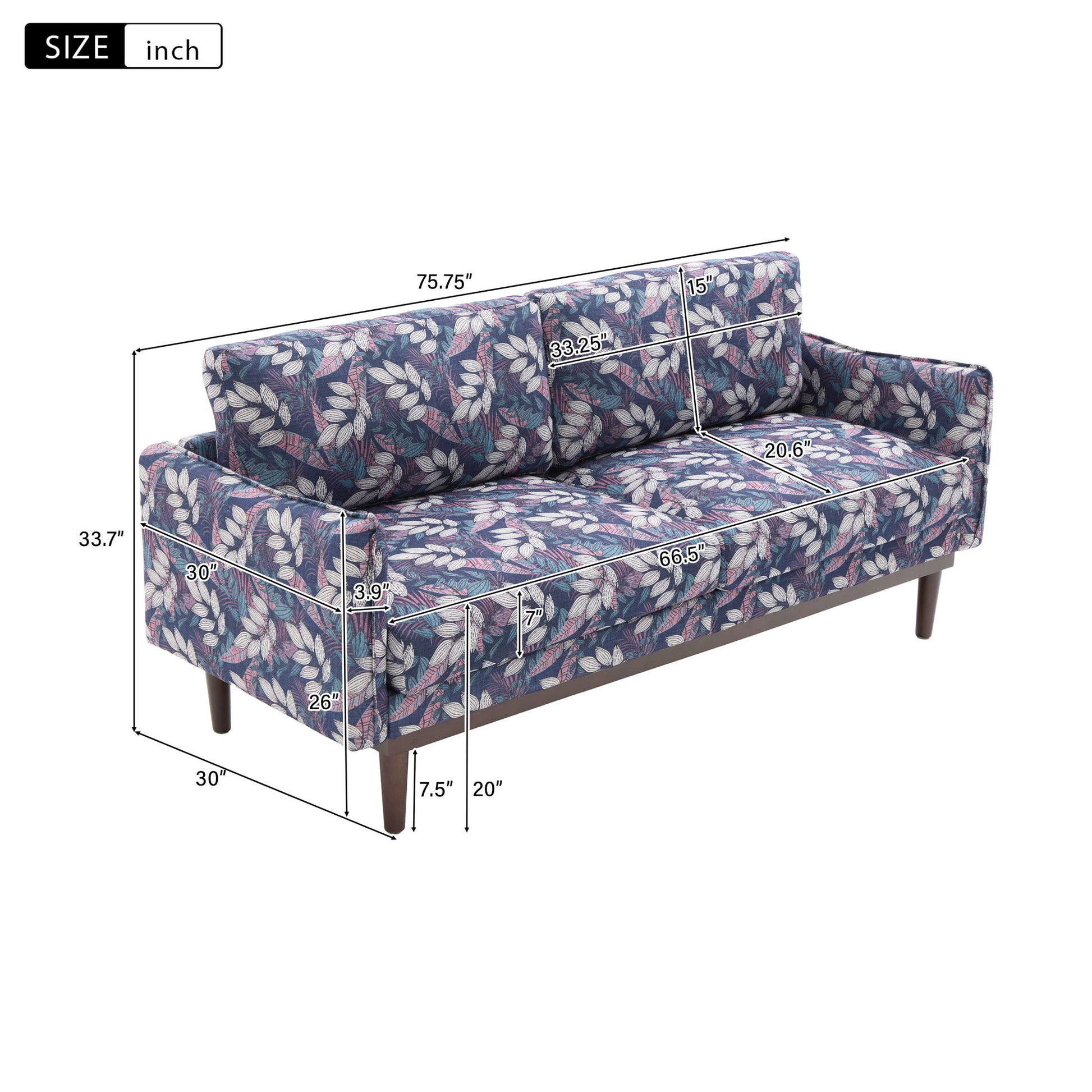 2 Seater Loveseat Sofa With Spacious Seating Area Noble House