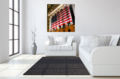 Temp Glass With Foil - Flag Across Stock Exchange - Red