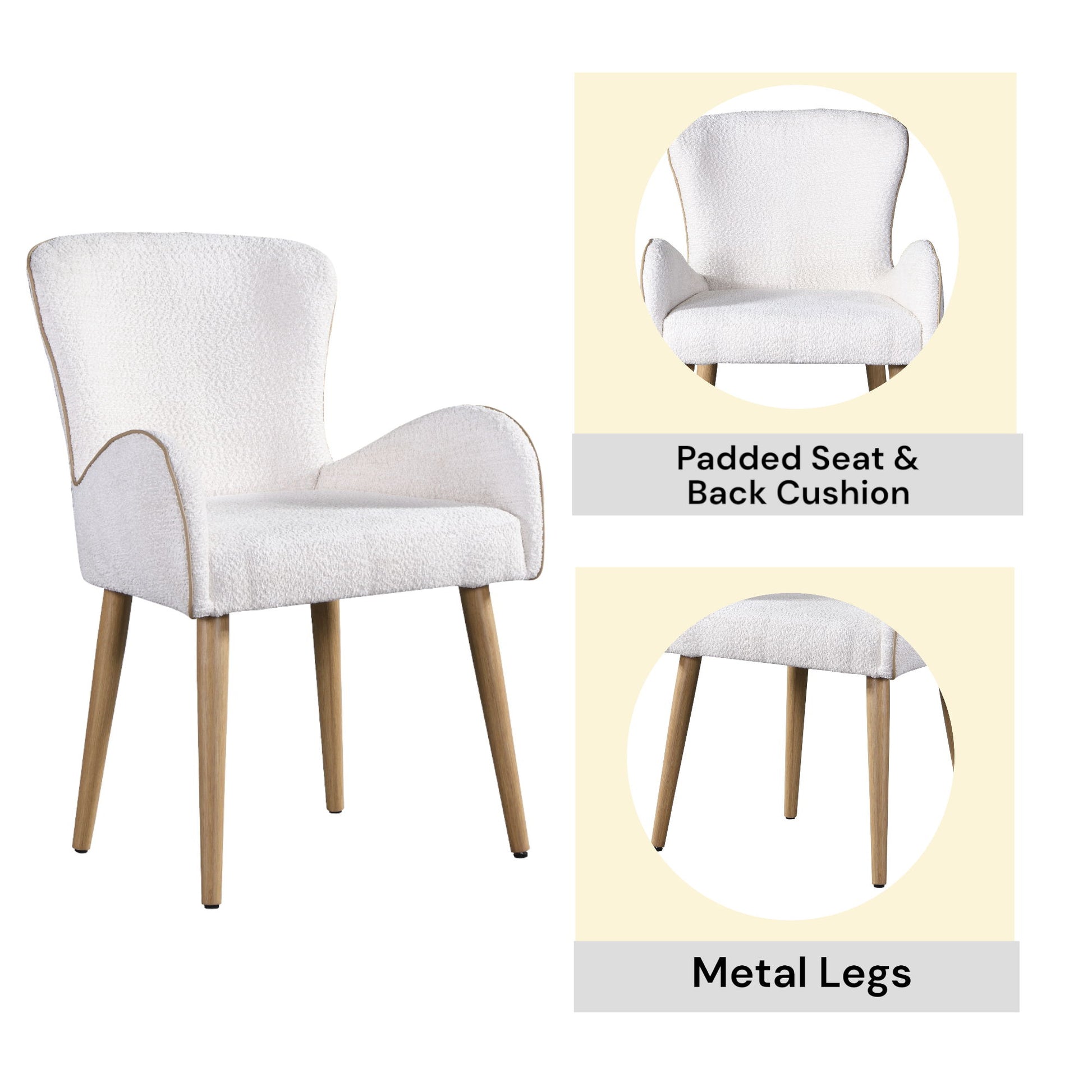 Qwin - Boucle Side Chair (Set of 2) - Beige Acme
