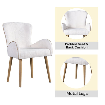 Qwin - Boucle Side Chair (Set of 2) - Beige Acme