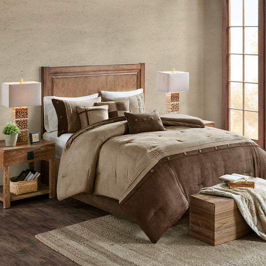 Boone - 7 Piece Comforter Set - Brown Madison Park
