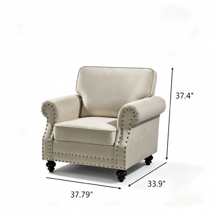 Upholstered Accent Armchair With Turned Legs For Living Room US Pride