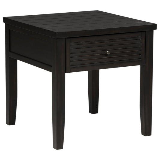 Concord - 1-Drawer Square End Table - Distressed Java Coaster Fine Furniture