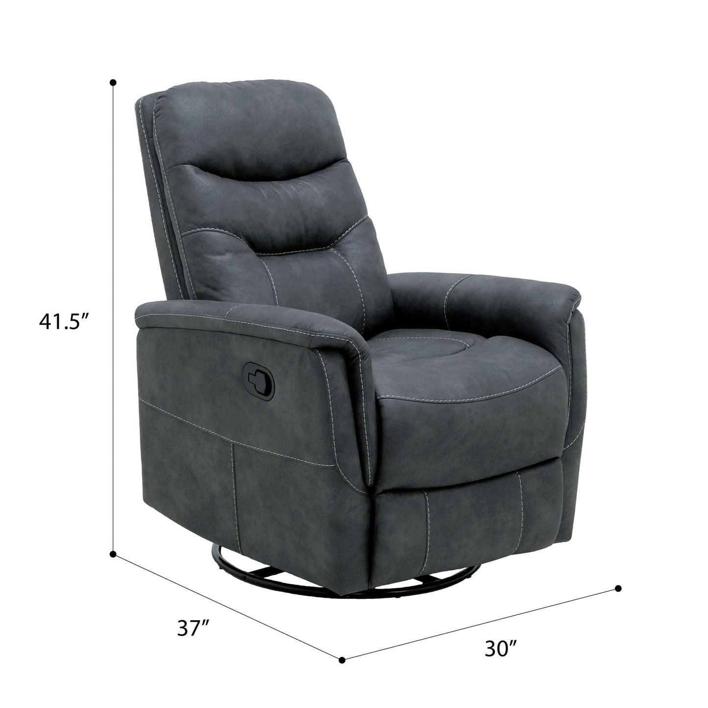 Ergonomic Shape Swivel Gliding Recliner Emerald Home
