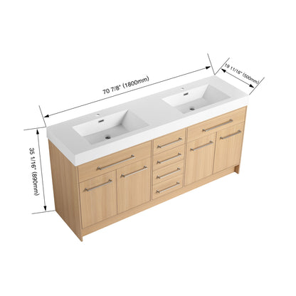 Freestanding Bathroom Vanity With Resin Sink, Soft-Closing Doors And Drawers Home Essentials