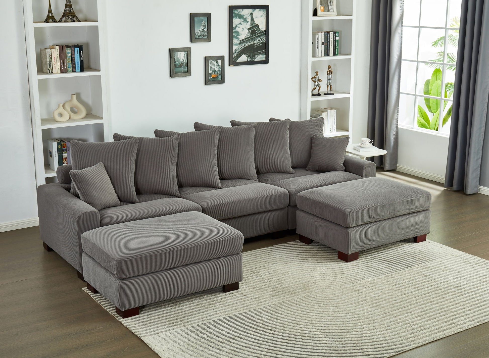 5 Seater Oversized Convertible L & U Shaped Couch Home Essentials