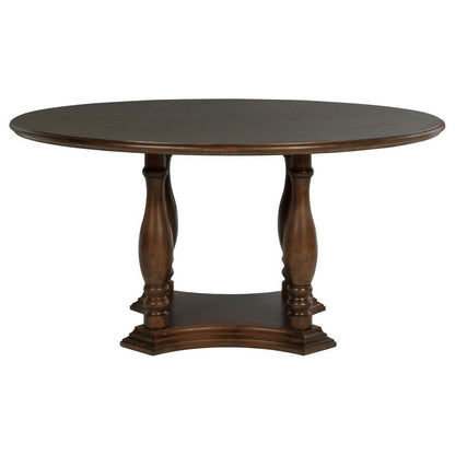 Landon - Round Wood Pedestal Dining Table - Rich Brown Coaster Fine Furniture
