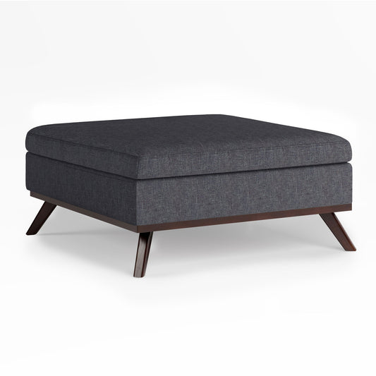 Owen - Square Coffee Table Storage Ottoman - Slate Gray Simpli-Home