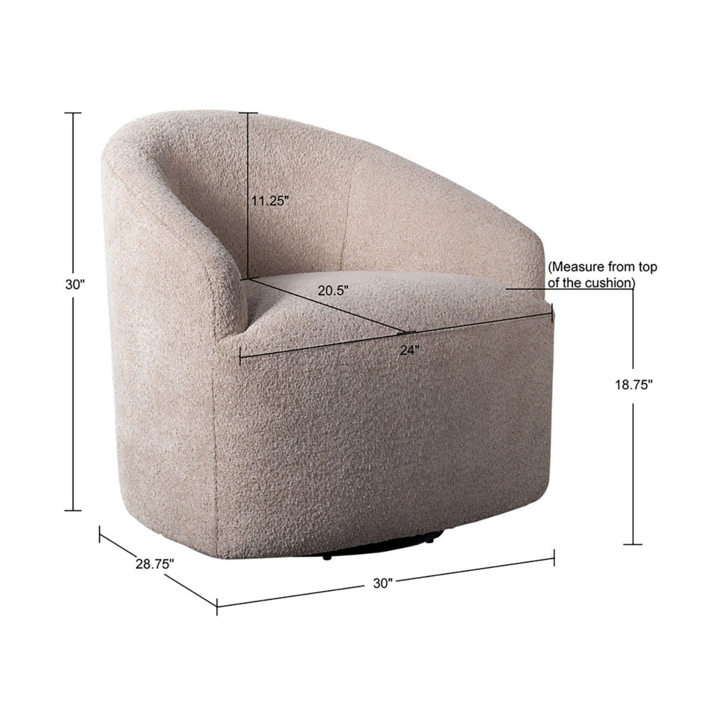 Upholstered 360 Degree Swivel Chair JLA